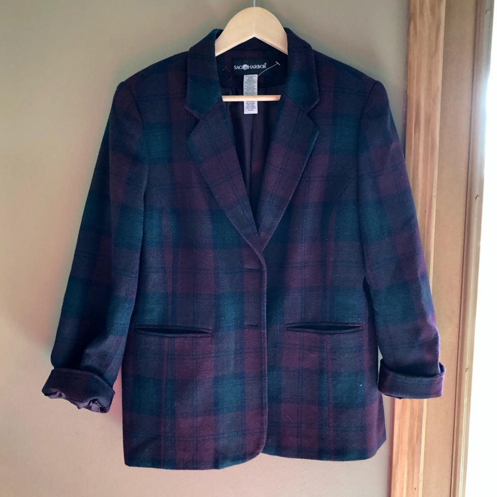 Plaid wool blazer